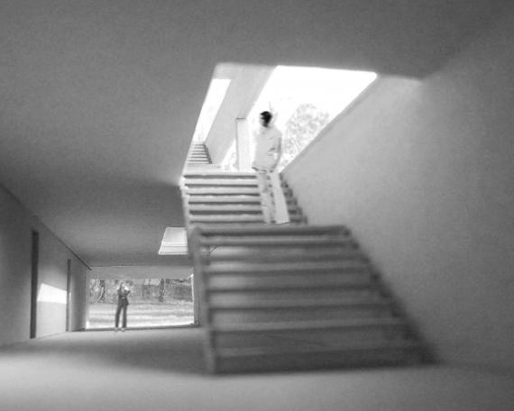 Competition schoolhouse Nauen in Dürnten cascade stair and corridor in collaboration with Kissling Roth Architekten