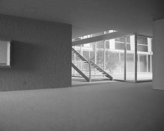 Competition nursing home Wangen SZ view from the entrance area to the courtyard courtyard in collaboration with DWarch and Vetsch Nipkow landscape architects