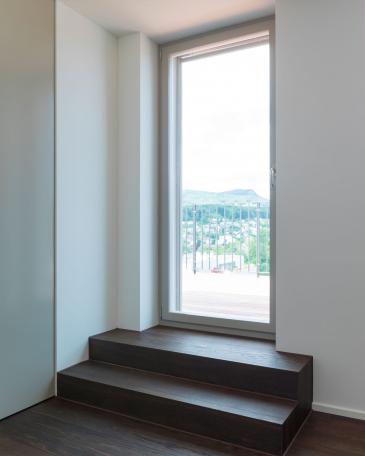 Townhouse Aarau steps to the terrace and view to the Jura mountains