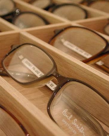 Viegener Optik optician store detail drawer in oak for glasses storage